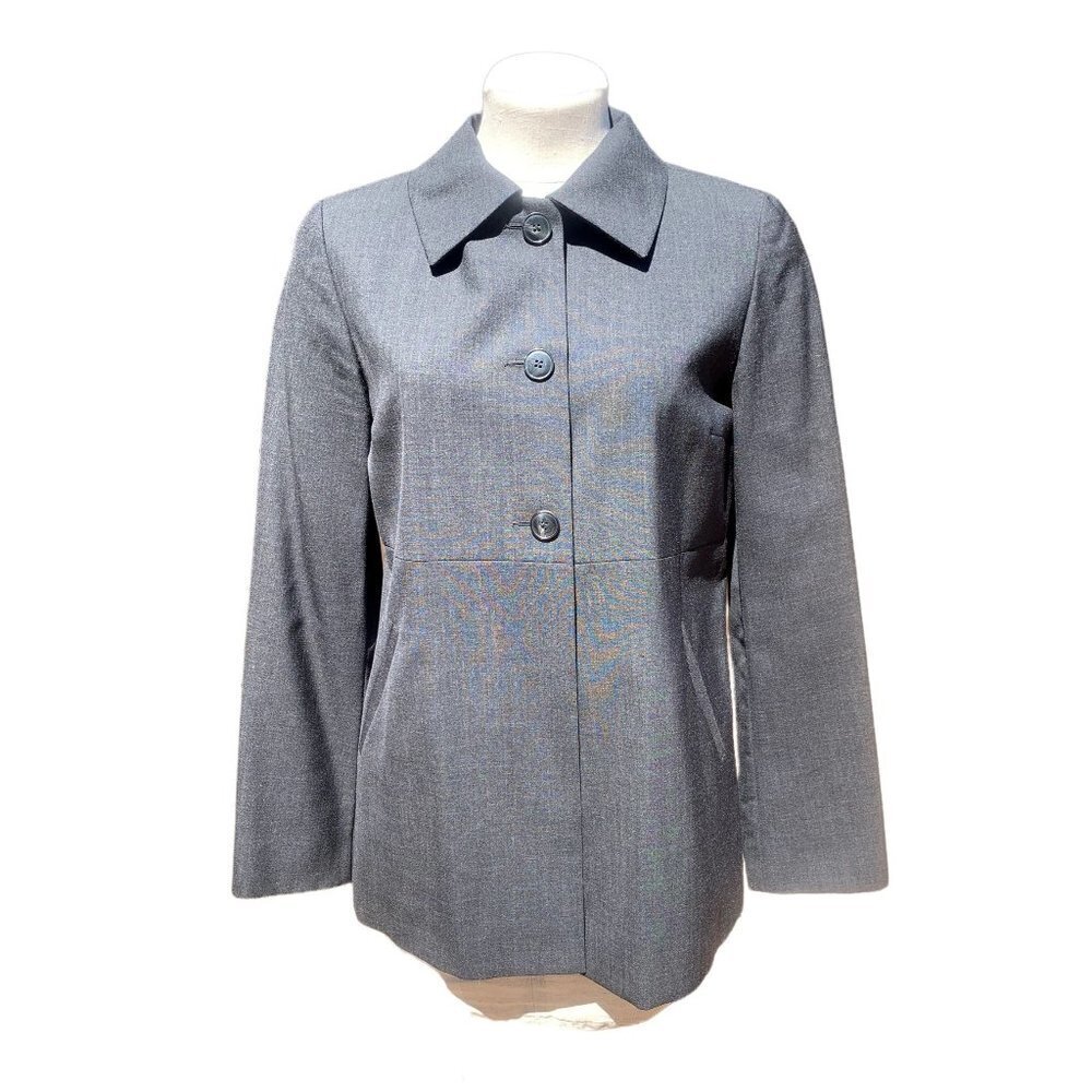 Agnes B. Gray Wool Blazer France Women's Size 3 LARGE